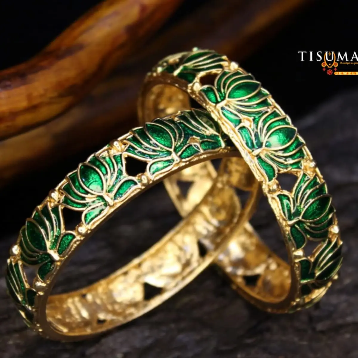 Meenakari Lotus Kada Bangles